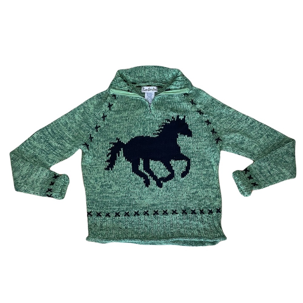 Vintage Timbenlea Horse Quarter Zip Pullover Sweater